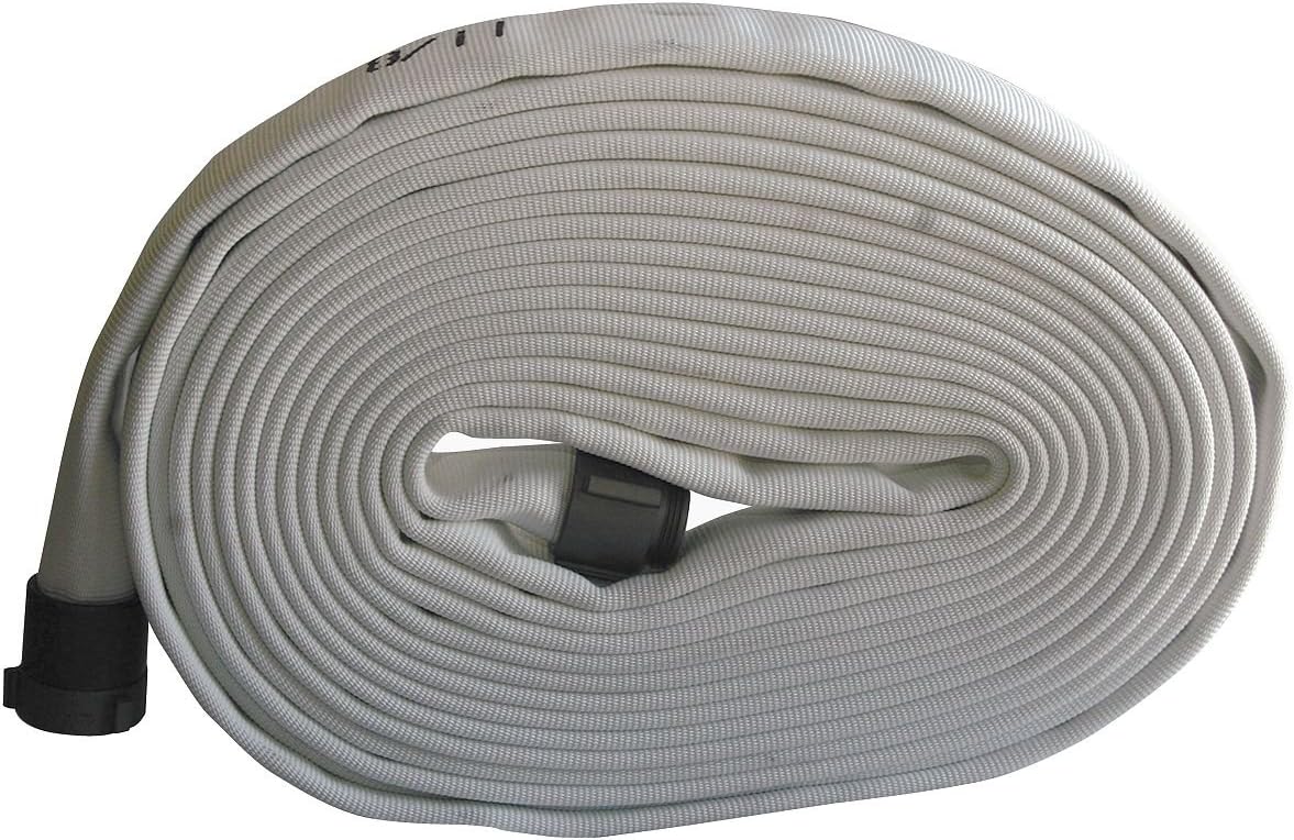 Wildland Fire Hose, Dia. 1 In, 50 ft, White