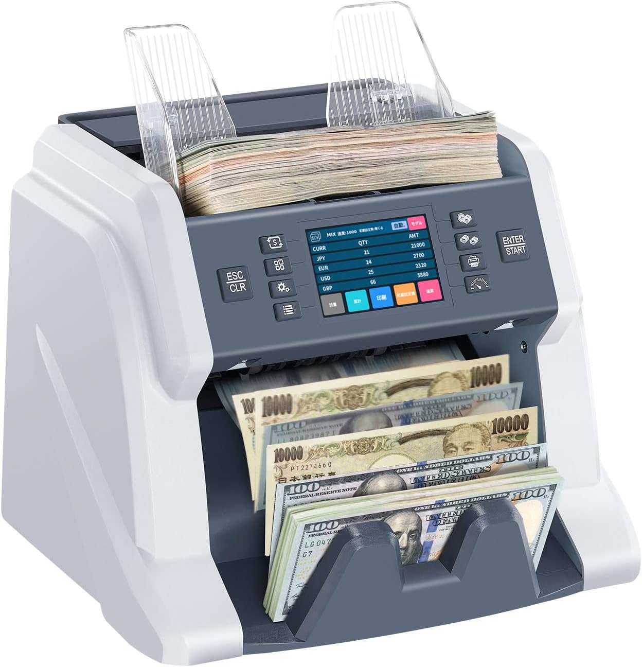 Ribao BC-55マネーカウンティングマシン、日本円新札対応、デジタルコインマシン、多国籍