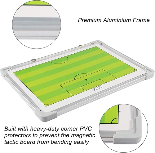 Miniatura 4 de LEAP Magnetic Coach Boards Dry Erase Marker Clipboard with Hanger, Magnets and Dry Erase Pen Eraser Soccer Hockey Basketball Baseball