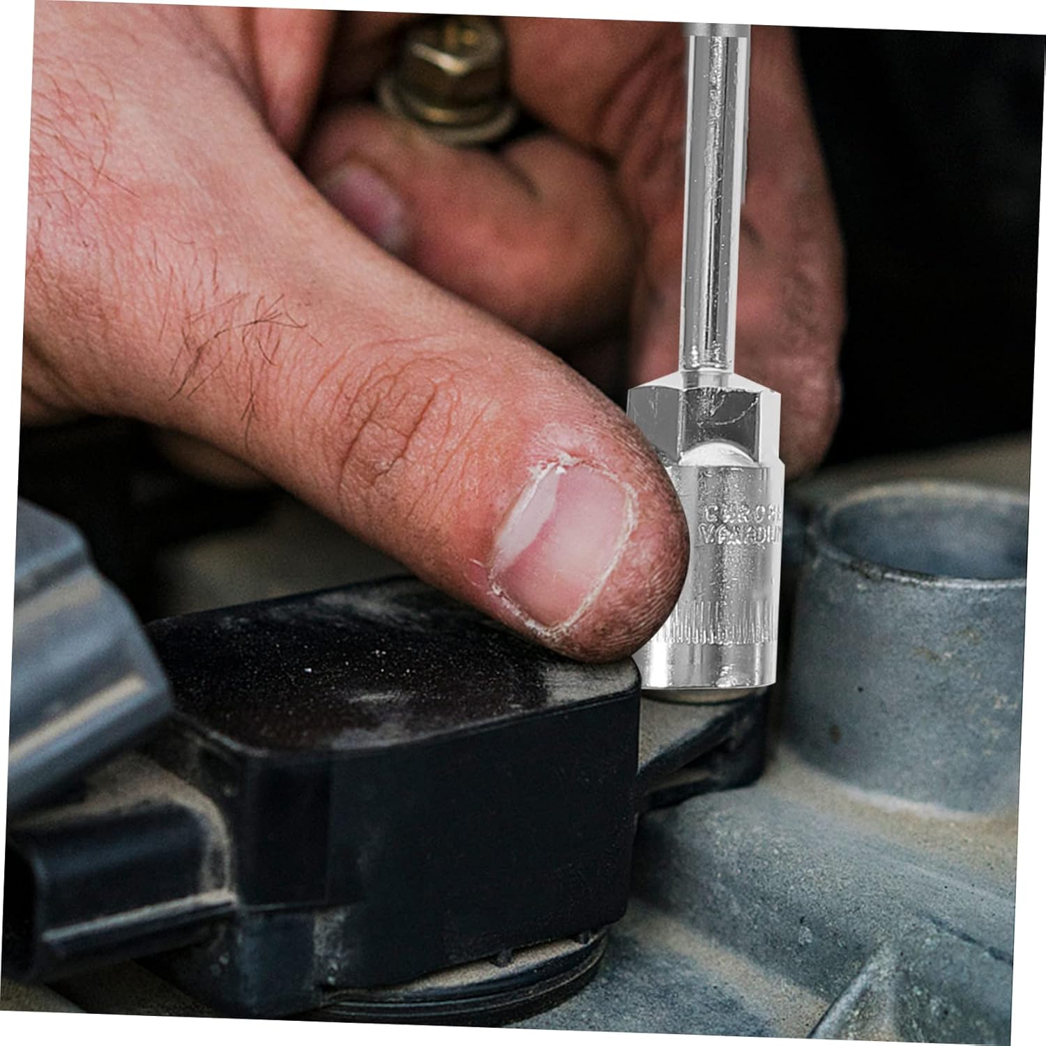 Angoily 7pcs Handle Socket Wrench Set -vanadium Tools for Easy Fastener Grip Includes to Ergonomic Design for Comfortable Use