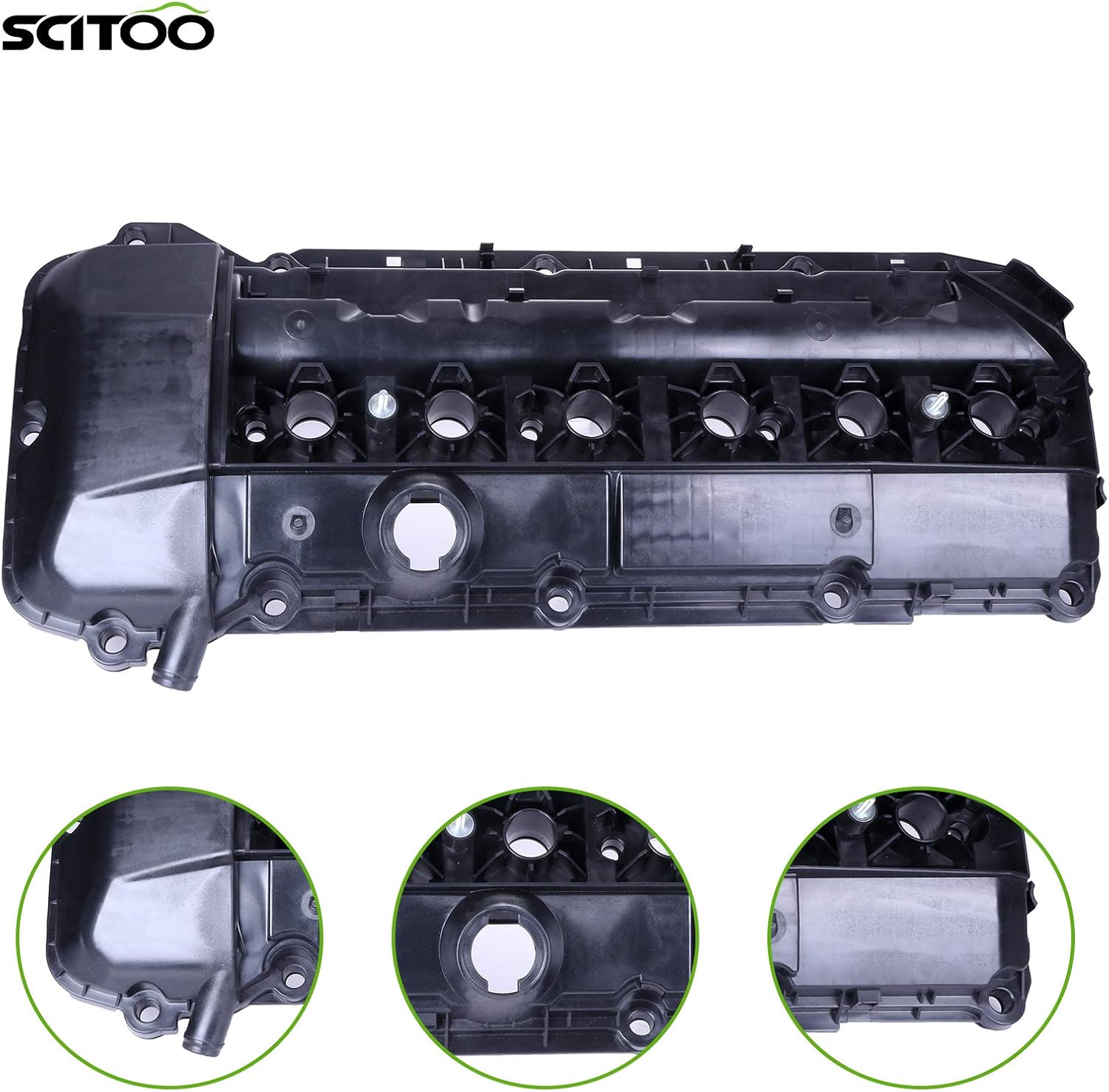 SCITOO Engine Valve Cover with Gasket 11127512839E Replacement for BMW X3 X5 Z4 325Ci 325Xi 330Ci for BMW 525i 530i 2002-2006 Valve Cover Gasket Set