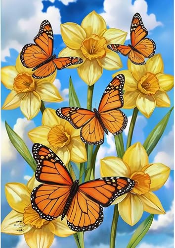 Miniatura 13 de Briarwood Lane Bandera de jardín de primavera con mariposas en el jardín Butterflies,04 - Mariposa,Mariposas Amapola,Mariposas Brillan,Tulipanes