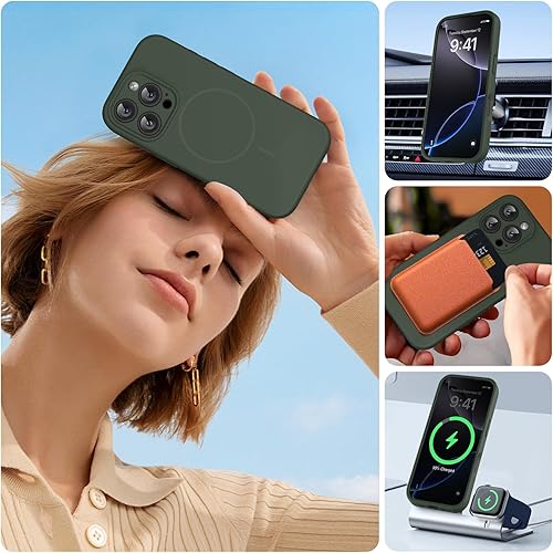 Miniatura 1522 de Miracase Funda diseñada para iPhone 13 Pro Max con protector de pantalla, [forro de microfibra suave antiarañazos], funda protectora de silicona