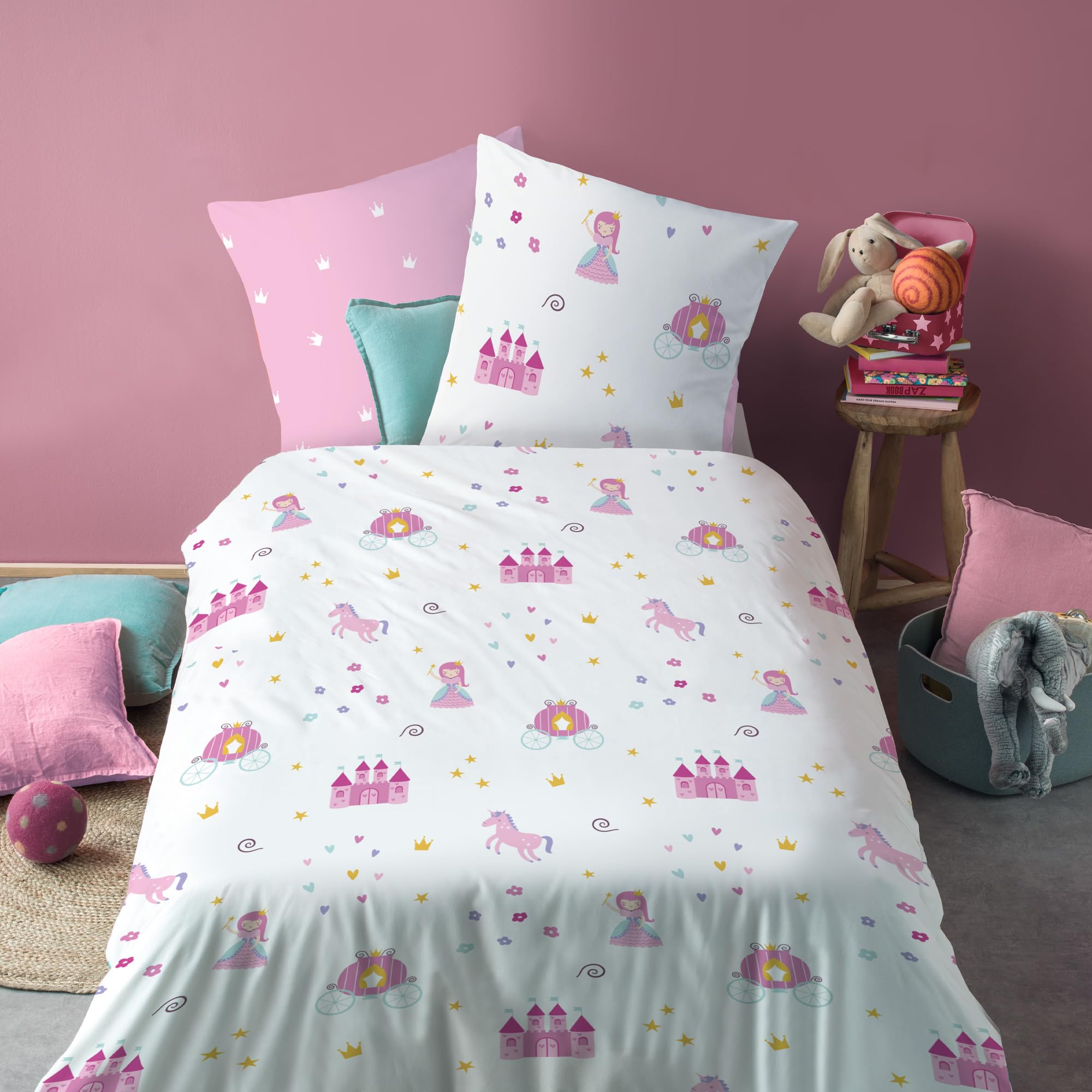 Parure de lit 140x200 anti-transpiration en pur coton pour literie enfant