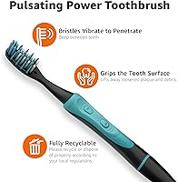 Vista 3 de Yaxa Basics Cepillos de dientes suaves para adultos, limpieza profunda pulsante con cerdas suaves, 2 unidades, colores surtidos