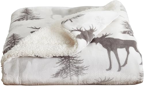 Manta reversible de Sherpa y vellón aterciopelado. Manta para la cama de vellón suave, cálida y acogedora. Colección Cielo. (King, azul Surf)