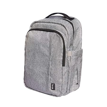 Kiinde Diaper Bag Backpack, Unisex Baby Bag Multifunction Padded Travel Backpack for Mom and Dad with Changing Pad, Stroller Straps, Laptop Sleeve, Grey