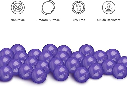 Miniatura 4 de 100 bolas de plástico sin BPA de 2.16 pulgadas, regalo ideal para niños pequeños, bebés, para interiores y exteriores, tienda de campaña