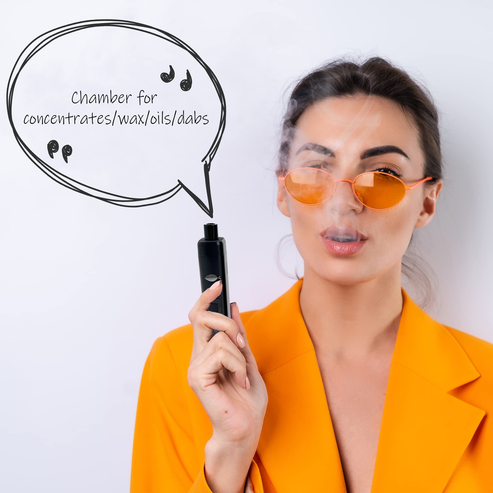 Vaporizer Vapeble moderner Konvektion Verdampfer Glasmundstück, Metallgehäuse wechselbare 3200 mah Batterie, OLED Display stufenloser Temperaturreglung - Verdampft Kräuter, Harze Öle - Kein Nikotin