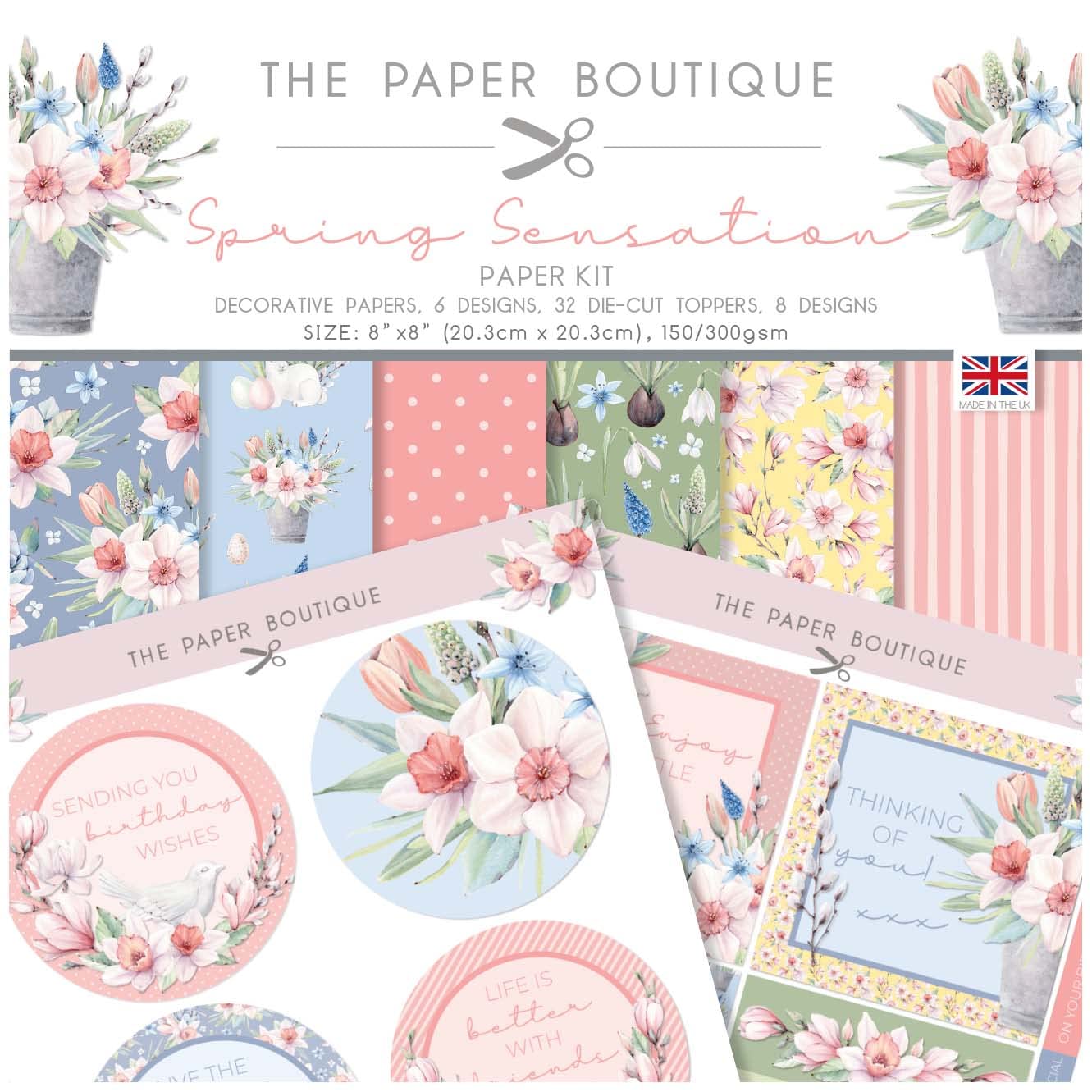 The Paper Boutique Paper Kit - Spring Sensation - ,8"X8"