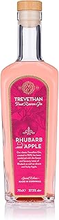 Trevethan Rhubarb and Apple Handcrafted Cornish Fruit Gin with Balanced Botanicals - Speciality Small Batch Craft Gin - 37.5% ABV - 70cl Bottle