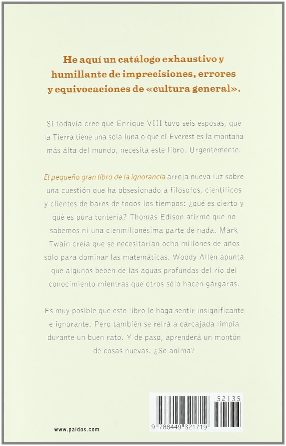 El pequeño gran libro de la ignorancia (Contextos)