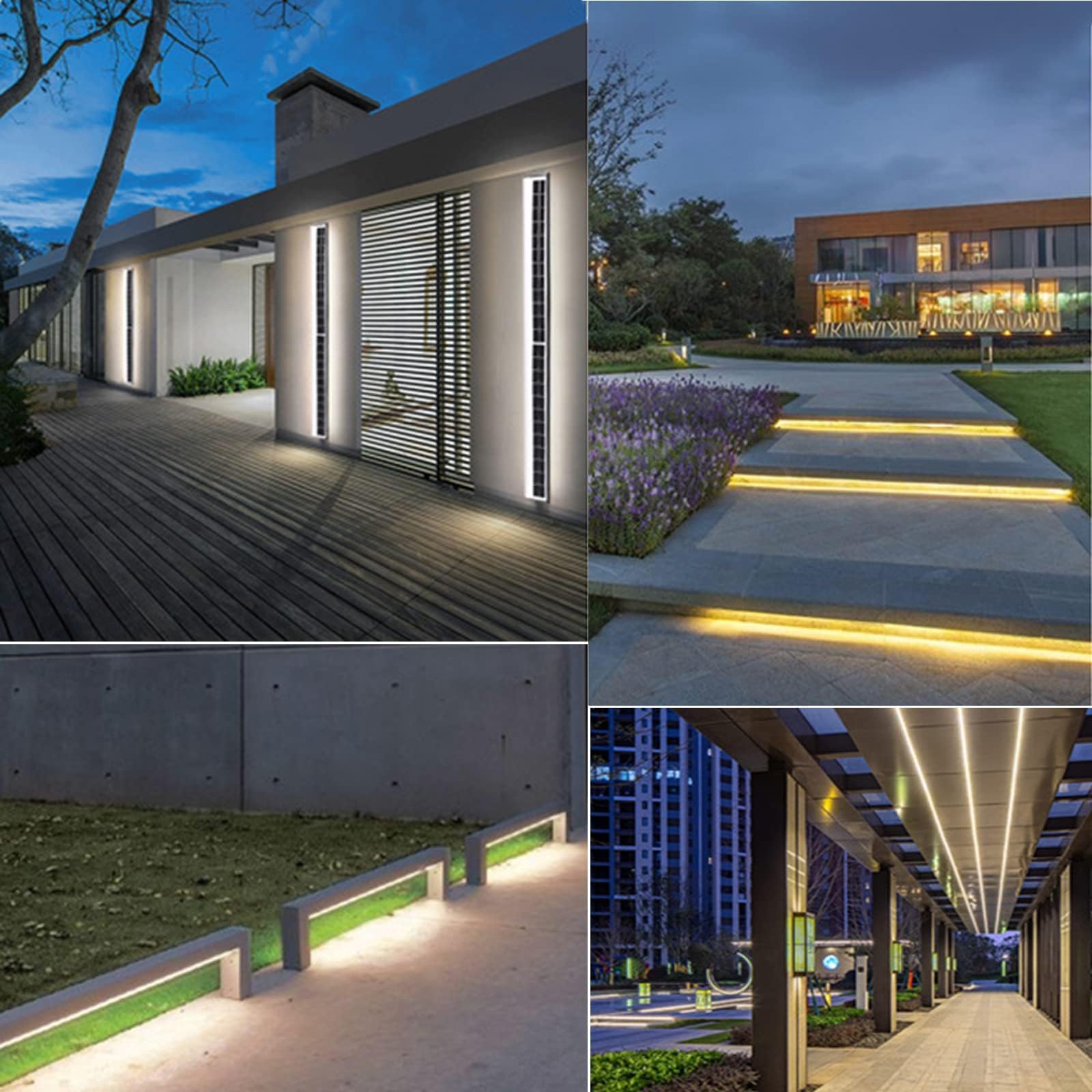 Lampada da Parete Luci solari da Esterno con Telecomando Applique a LED a Striscia Lunga Lampade di Sicurezza Impermeabili Super Luminose Moderne Minimaliste Acrilico Giardino Gara