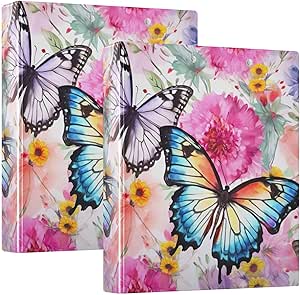 Amazon.com : CZXW Colorful Butterfly 3 Ring Binder 1.5 Inch Round ...