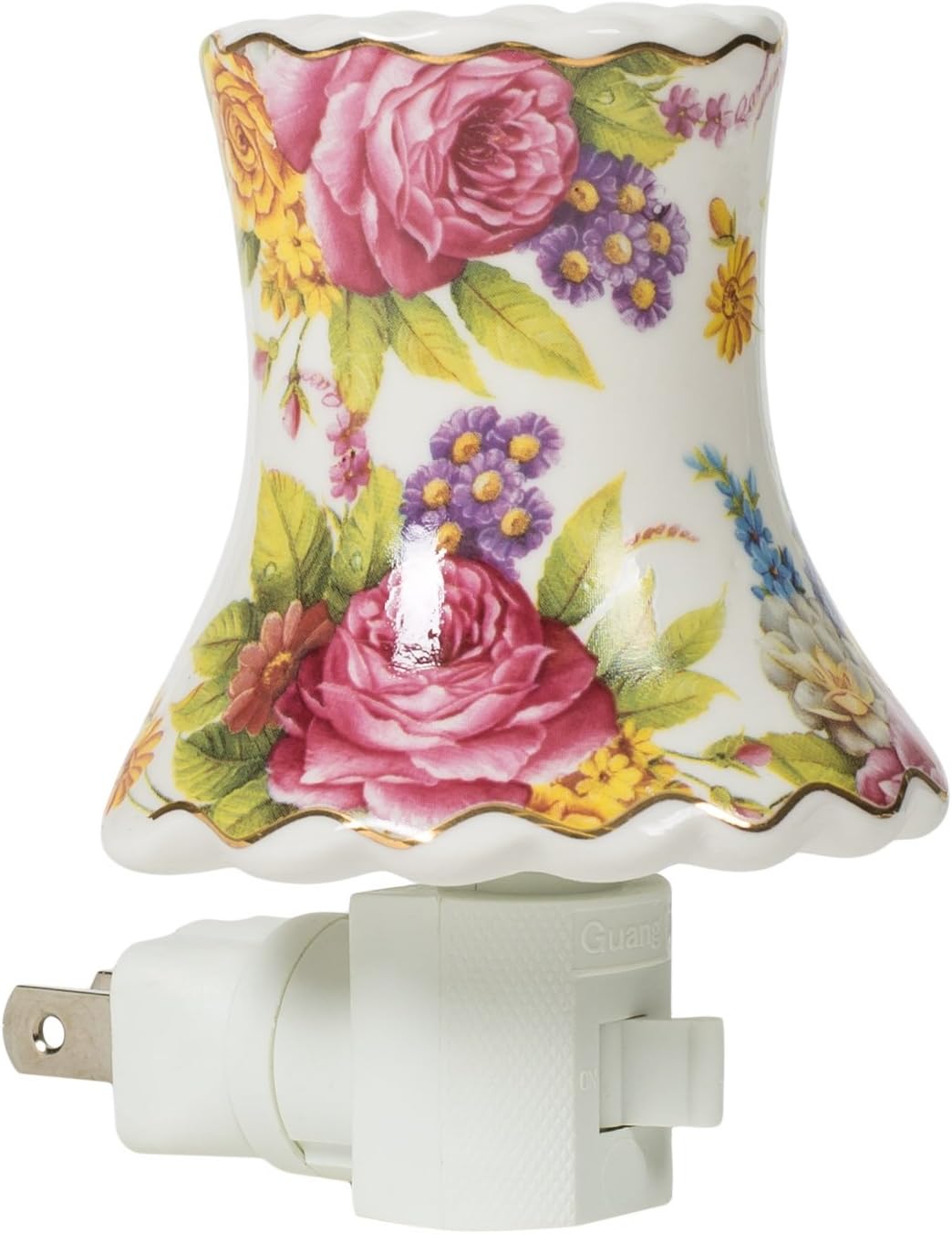 Floral Mini Lampshade 3 x 4 Porcelain Wall Plug-in Night Light