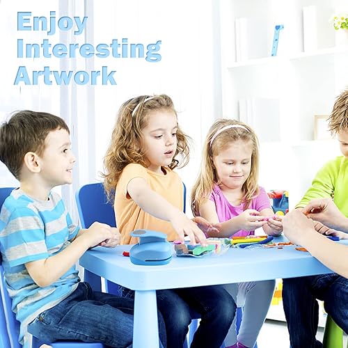 Miniatura 4 de Circle Punch - Perforadora de papel para manualidades de 3 pulgadas, color azul, grande, de 2.953 in, para cartulina, envoltura de regalos, tarjetas