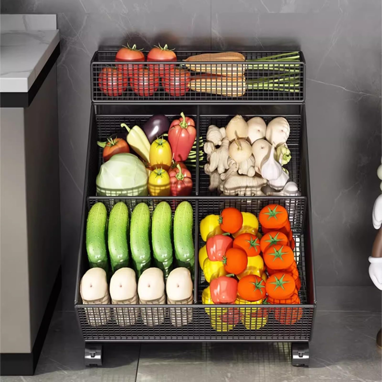 Présentoir de supermarché commercial pour stopper la chute des fruits