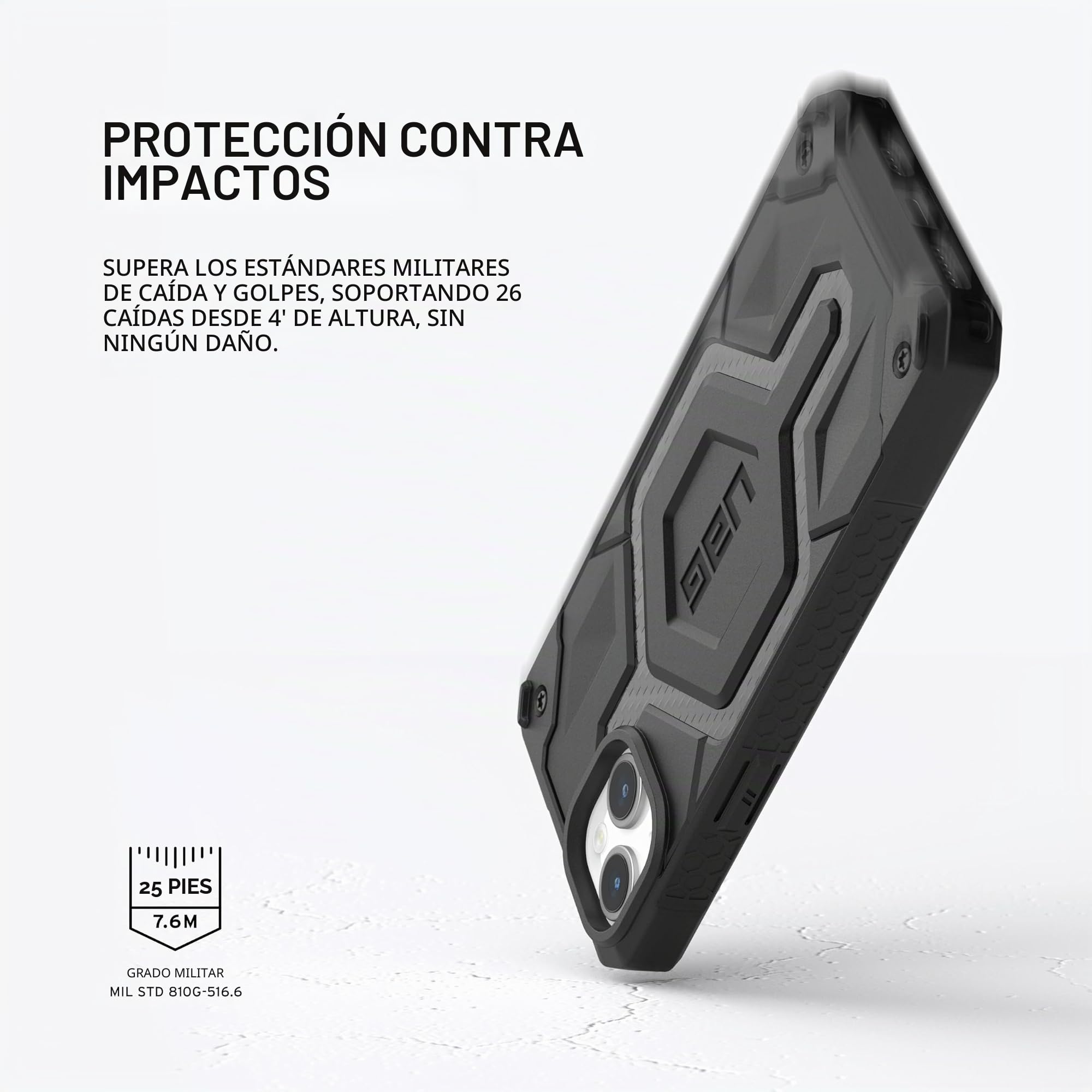 Urban Armor Gear Monarch Pro Funda Protectora Compatible con Apple iPhone 15 Plus [Carga inalámbrica/Compatible con Carga magnética, protección de 5 Capas] Fibra de Carbono