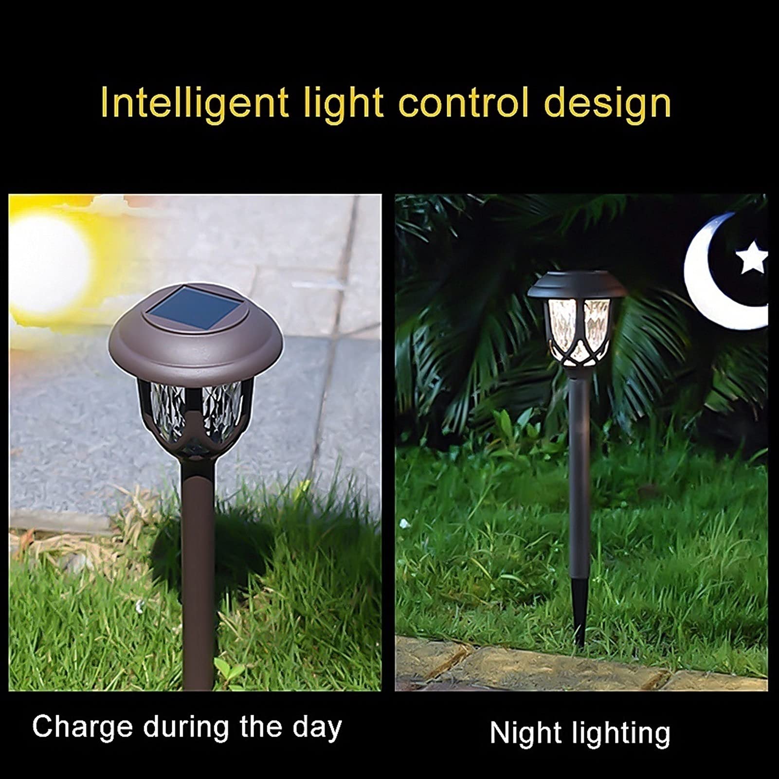 10er-Pack LED-Solar-Wegeleuchten for den Außenbereich, wasserdicht, solarbetrieben, Landschaftsbeleuchtung for den Garten, Hof, Terrasse, Gehweg, Weg Lampen (Color : Cool White)