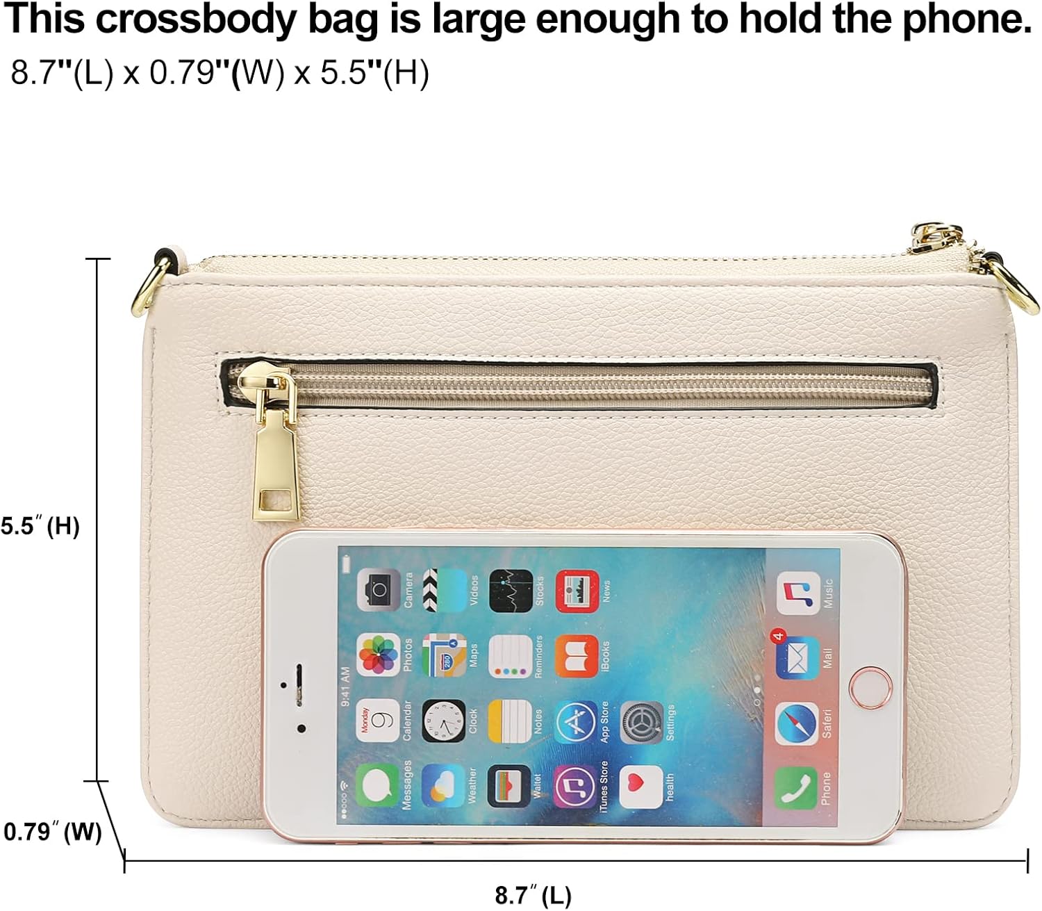 SENDEFN Leather Wristlet Clutch Small Women Crossbody Shoulder Bag Wallet Purses RIFD Card Slots - Image 5