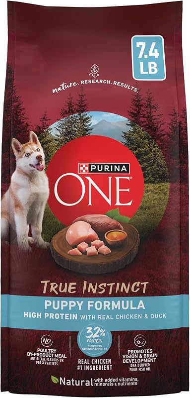 Ração liofilizada para filhotes Purina ONE True Instinct com frango e pato, 3,36 kg
