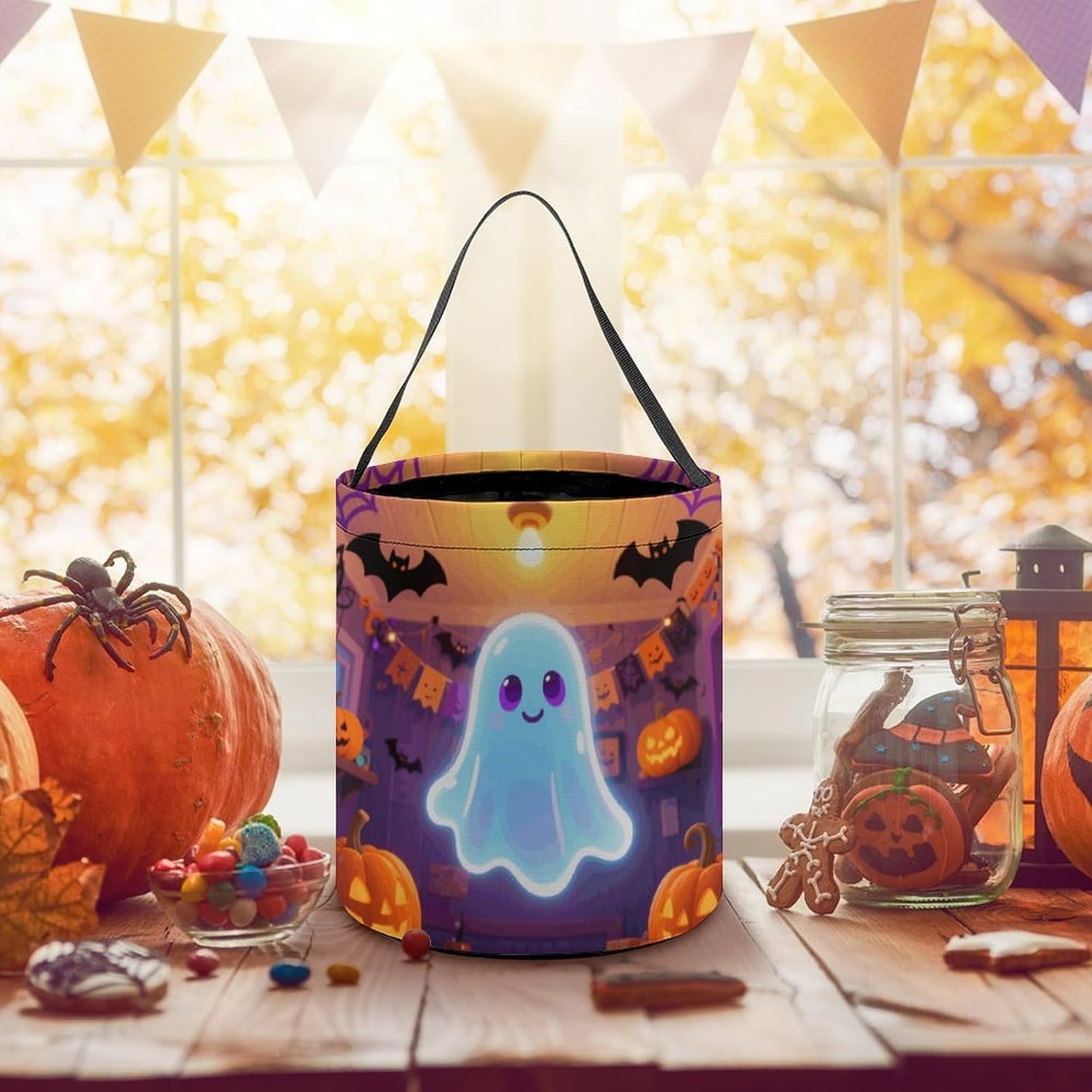 Cool Halloween Ghost Halloween Candy Bag Trick Or Treat Bucket image 5
