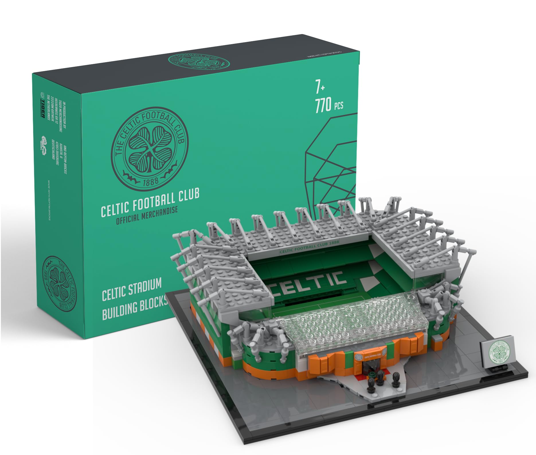Tiger Merchandising Celtic Football Club Official Stadium Building Blocks Set, 770 Pieces, Ages 7+