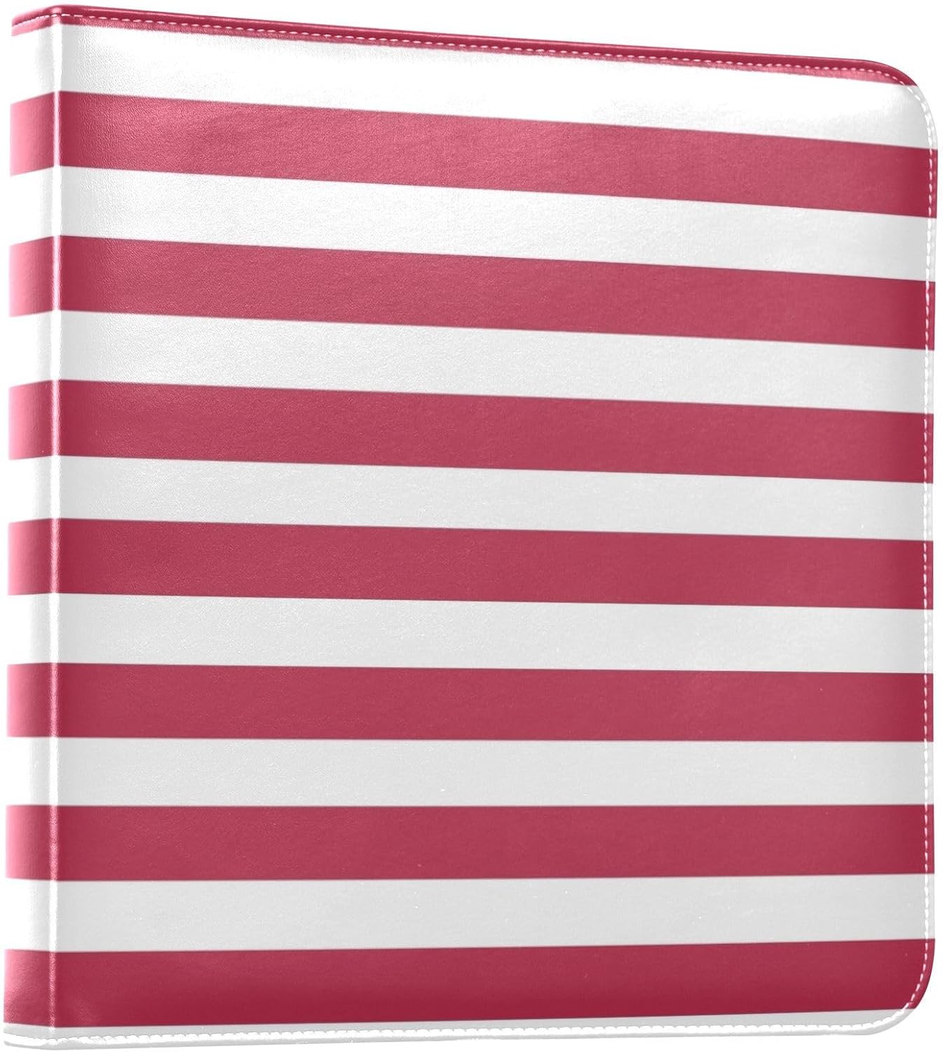 DOMIKING Magenta Red Stripes Photo Album Self Adhesive