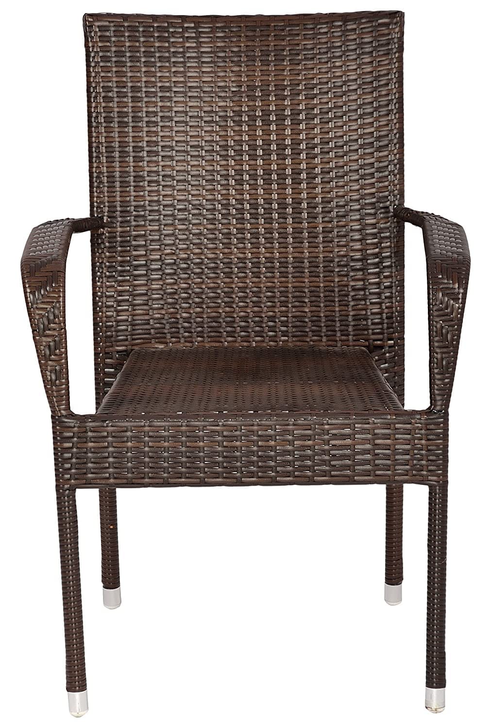 Cora DECOCRAFT Indoor| Outdoor| Living Room | Balcony | Garden | Chair Table Set 2+1 |Furniture Set |Coffee Chair Set Coffee Chair Set |Powder Coated| All Weather Proof (2+1, Brown STR) 2