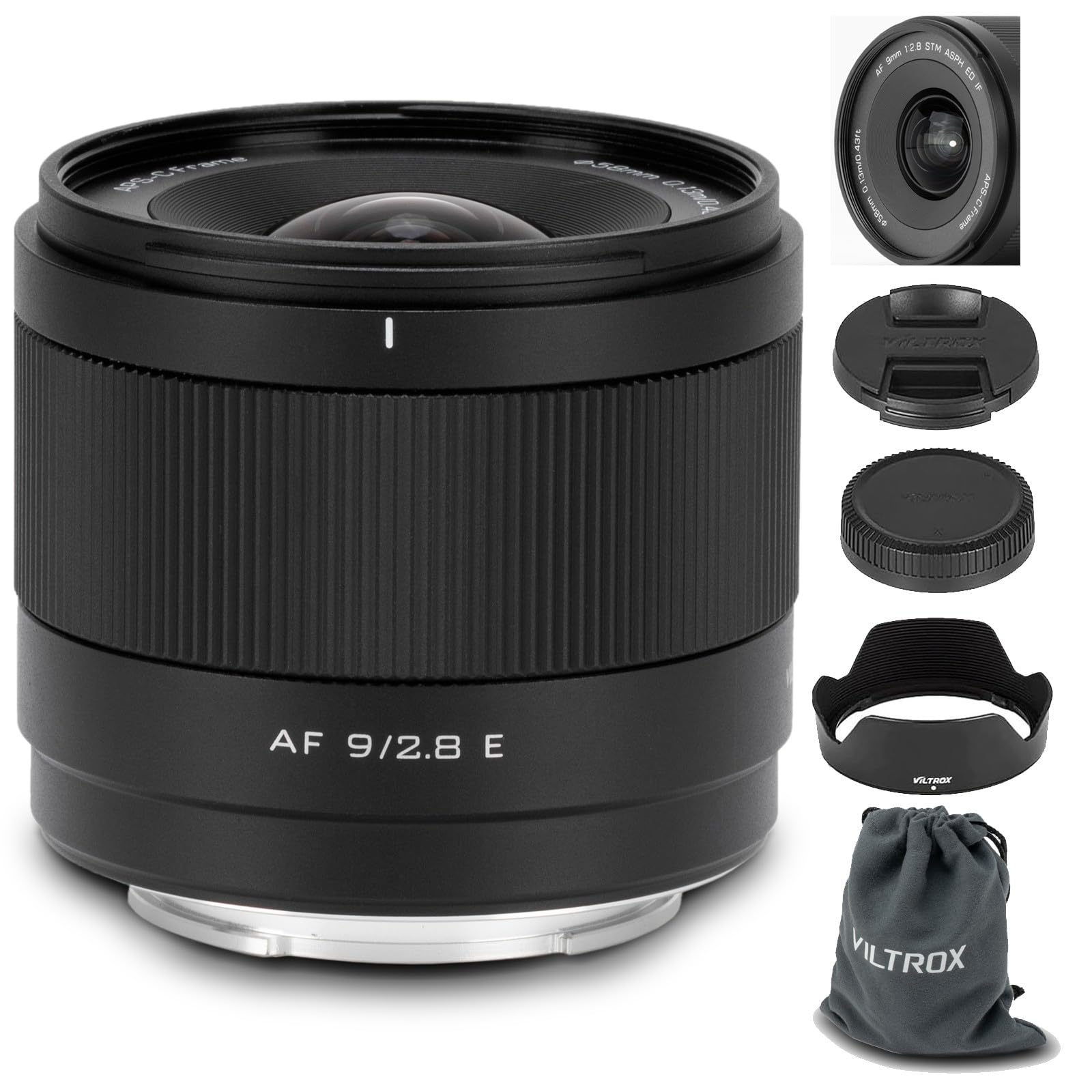 VILTROX 9mm F2.8 E-Mount APS-C Lens for Sony, Auto Focus Ultra-Wide Prime Lens for Sony E-Mount Cameras FX30 ZV-E10 ZV-E10II A6700 A6600 A6500 A6400 A6300 A6100