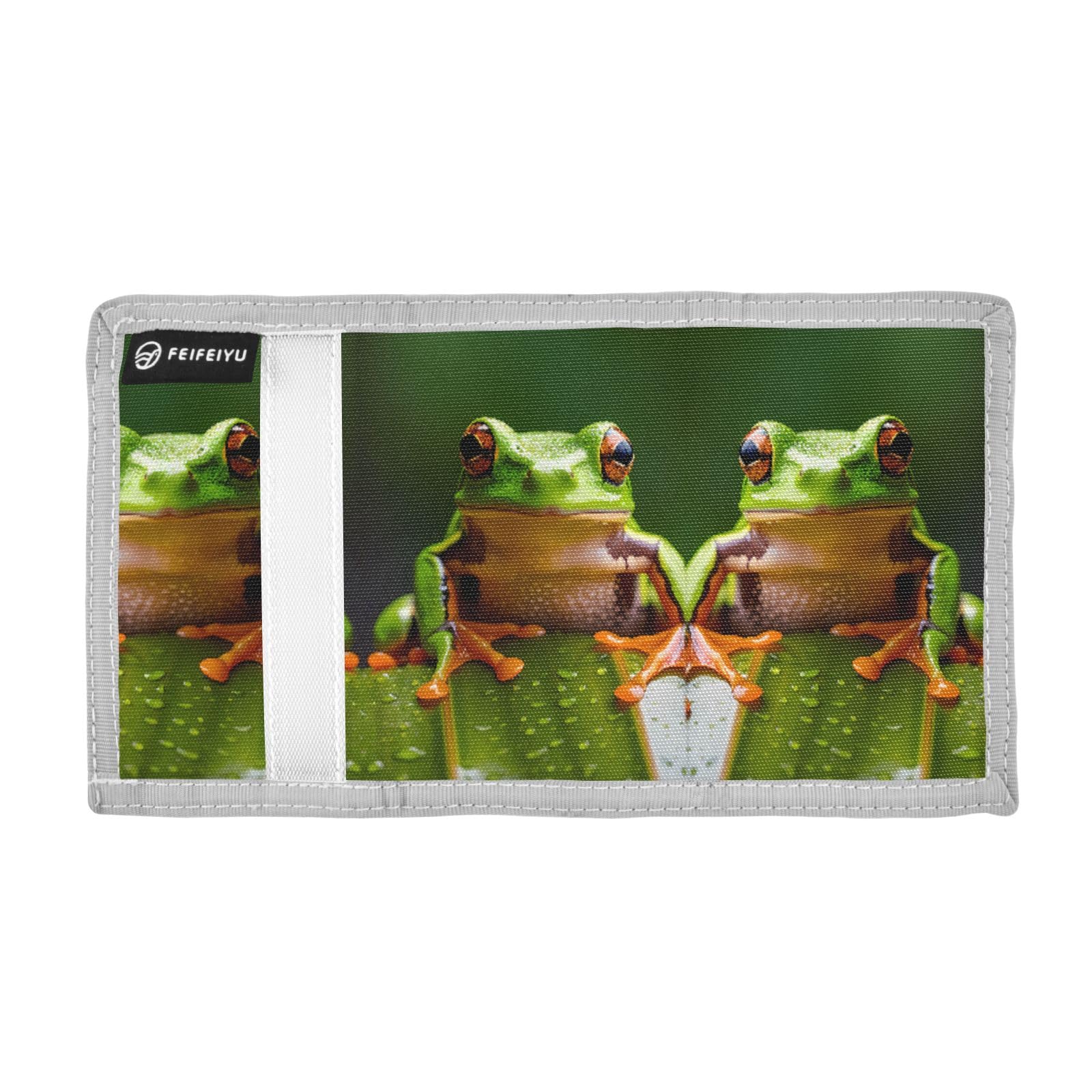 ALAZA Kids Wallets for Boys Girls Toddler Trifold Wallet Children Small Frog 2 with Zipper Coin Pocket