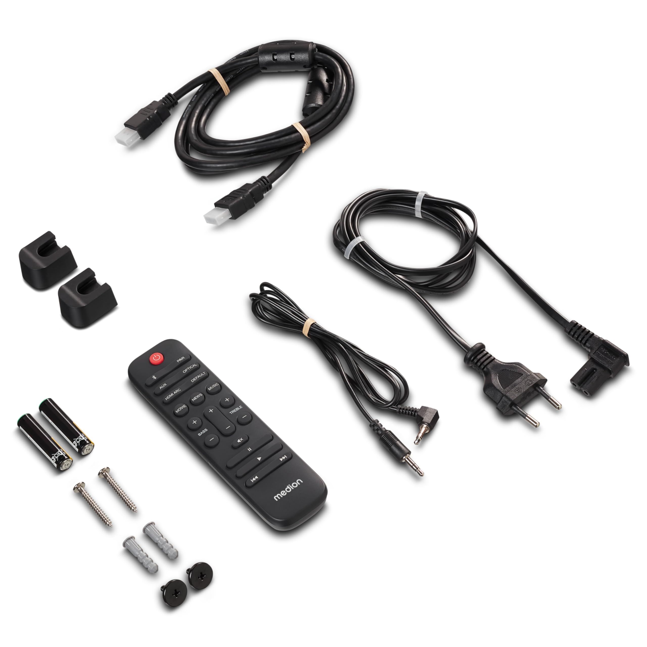 MEDION P61155 2.0 Soundbar mit Bluetooth (inkl. Fernbedienung, Touch-Steuerung, HDMI (ARC), AUX, optischer Eingang, 2 x 30 W RMS)