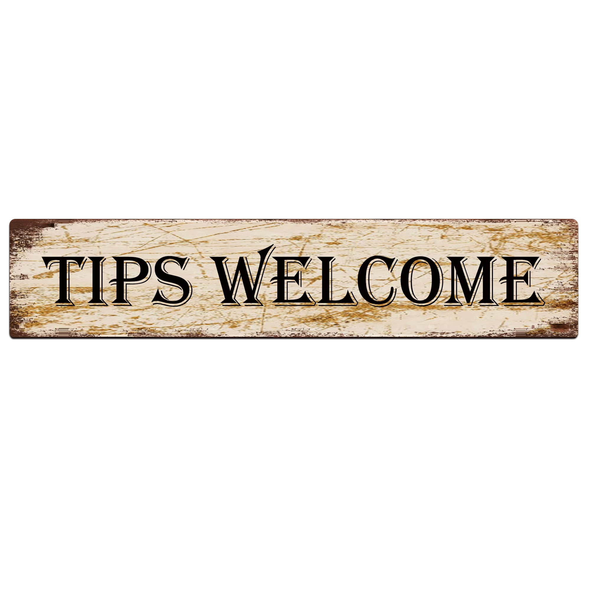 Tips Welcome Retro Tin Signs Aluminum Metal Sign for Kitchen Home Garden Wall Bar Cafe Decor 4x16 Inch