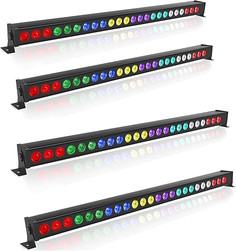 Miniatura 7 de Barra de luz de escenario 2 barras de luces RGBW Dj de 72 W 24 luces LED barra de luz de lavado 4 en 1 luz de arandela de pared con control DMX