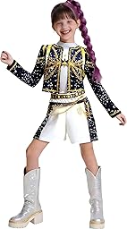 Halloween Costume Kids,Girls Cosplay Outfit,Black Top T-Shirt Shorts (4-12Years