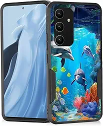 Capa para Galaxy S25, capa protetora resistente à prova de choque resistente à prova de choque para Samsung Galaxy S25 de 6,2 polegadas 2025, golfinhos do mundo subaquático