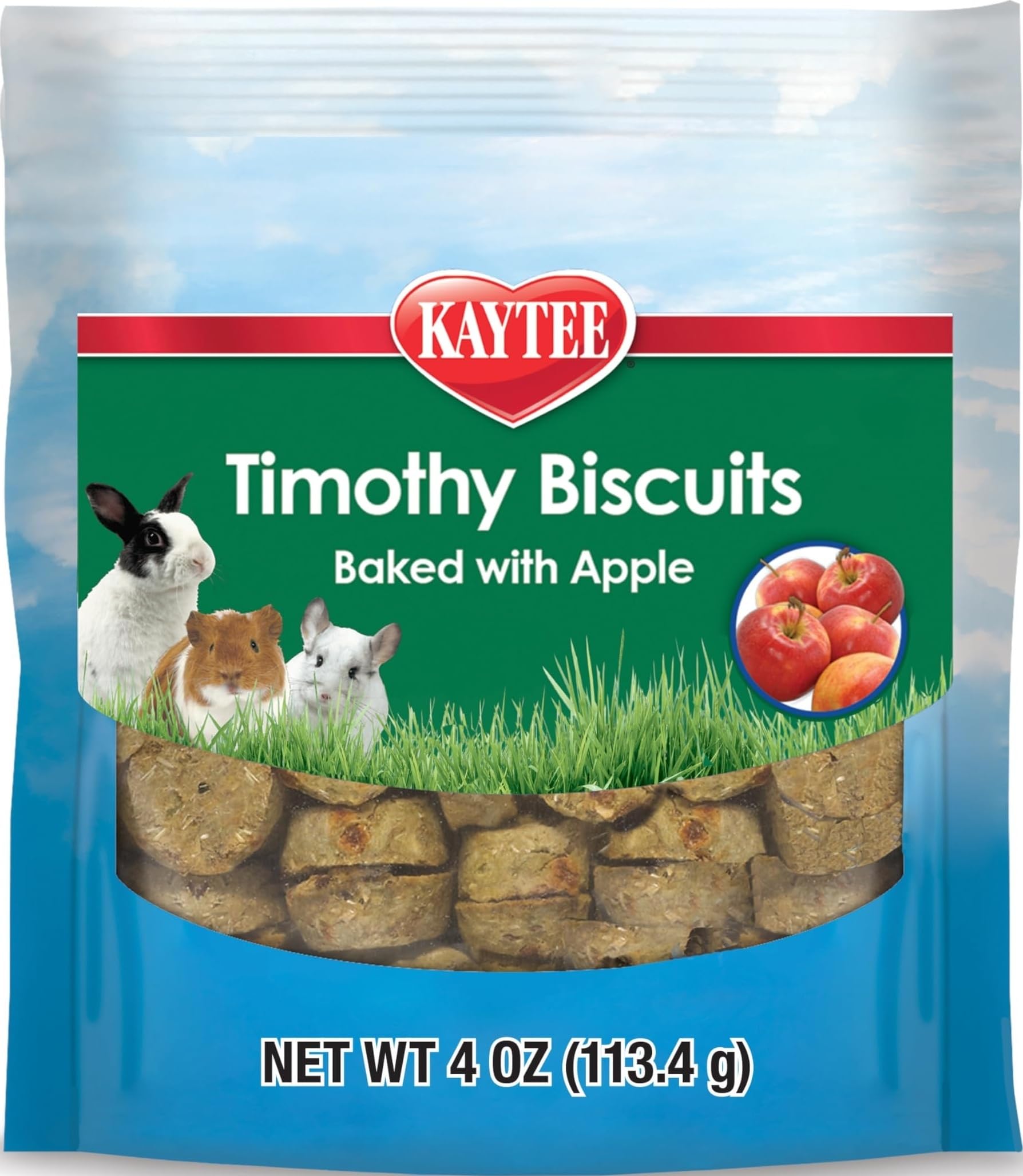 Kaytee Timothy Biscuits Baked Apple Treat, 4oz bag
