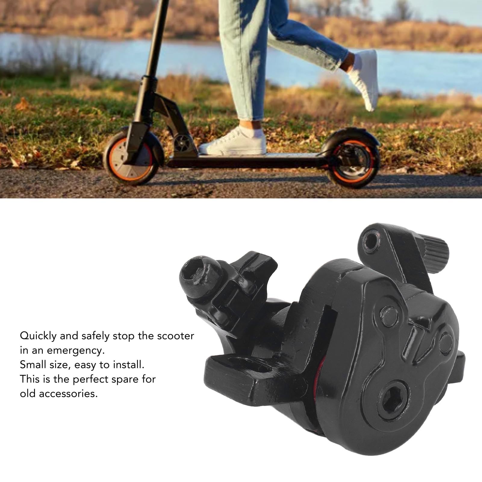 Jauarta Electric Scooter Brake Caliper Aluminum Alloy Strong Power Electric Scooter Replacement Parts for GOTRAX Black