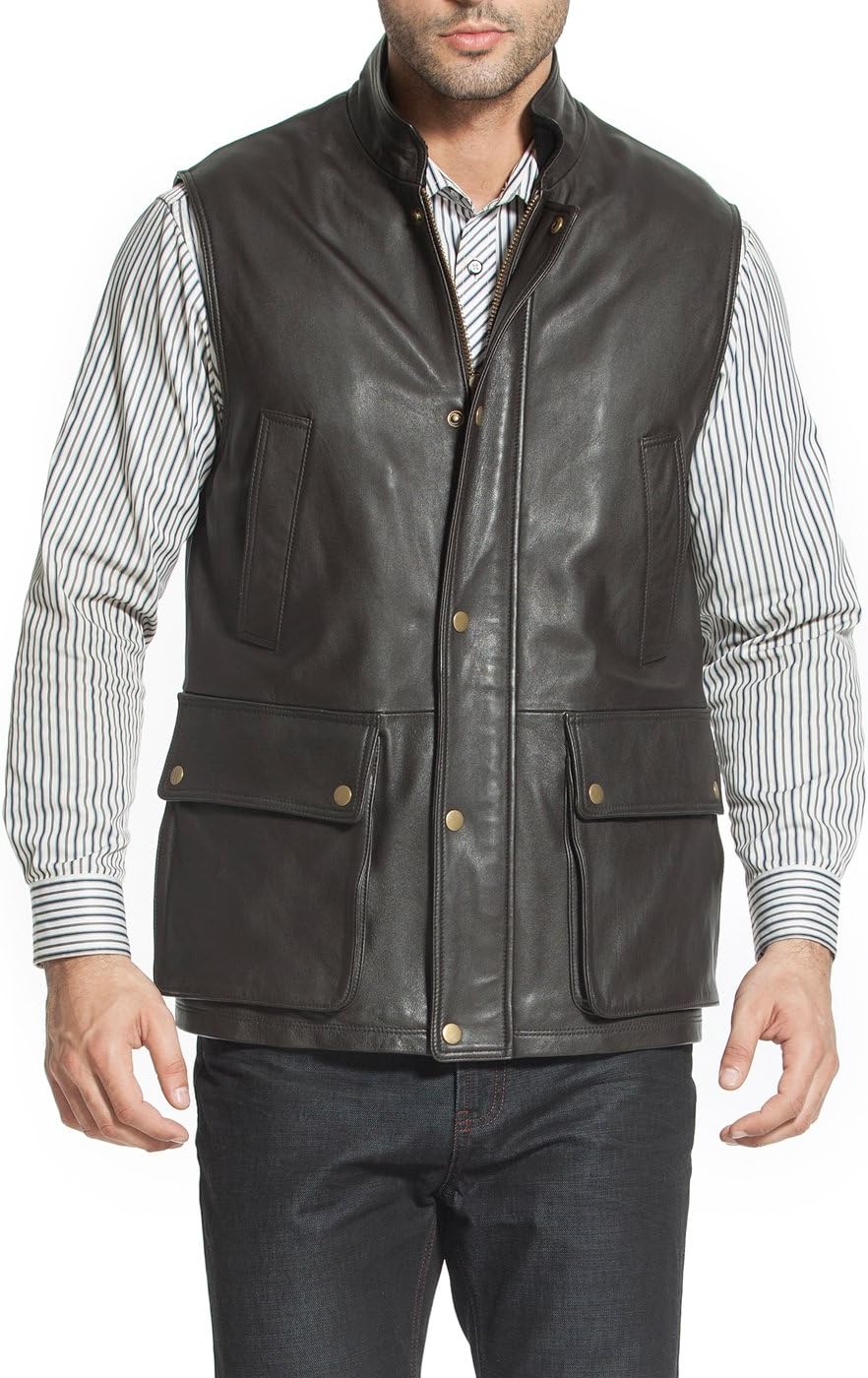 Landing Leathers Men Goatskin Leather Munitions Vest (Also available in Big & Tall)