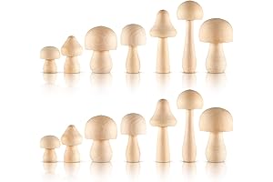 15 Pieces Unfinished Wooden Mushrooms