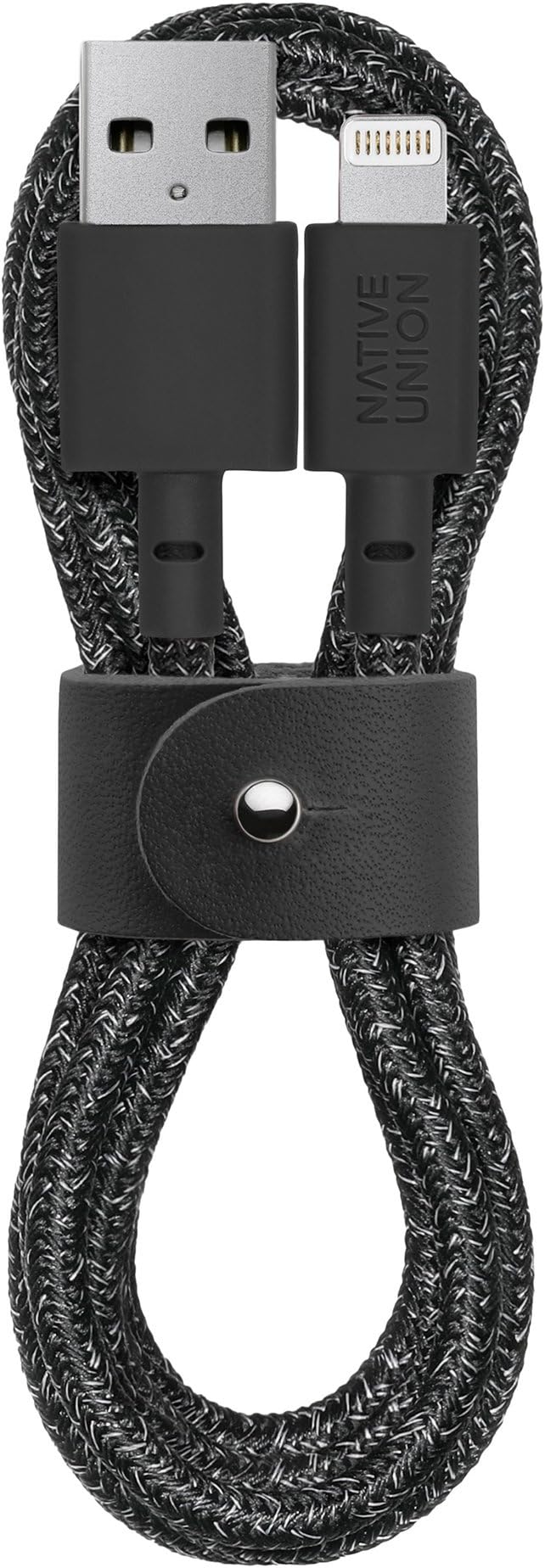 Native Union Belt Cable USB-A to Lightning - 4ft Ultra-Strong Reinforced [MFi Certified] Durable Charging Cable with Leather Strap Compatible with iPhone 14, iPhone 13, iPhone 12 and Earlier (Cosmos)