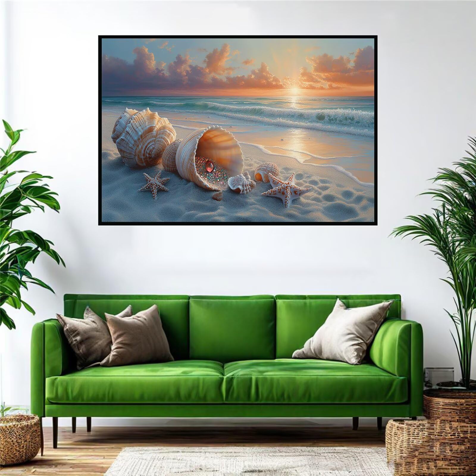 Plage Puzzle 4000 Pieces Adultes Coquille Puzzles Classiques Panorama Bois Difficile Impossible Geant Jigsaw Jeu éducatif Défi Jouet pour Enfants et Adulte dès 14 Ans Cadeau Homme Femme Boxed P-250