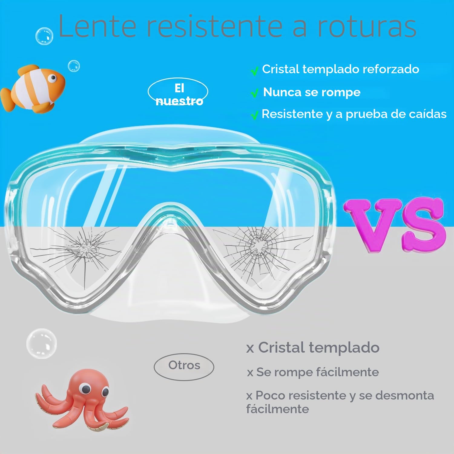 Gafas de Bucear para Niños con Correa de Tela Suave, MOMUSE Gafas Natación Niños con Cubierta Nasal 3D Antifugas, Lentes Antivaho e Irrompibles, Gafas Piscina Niños Niñas de 3 a 14 Años