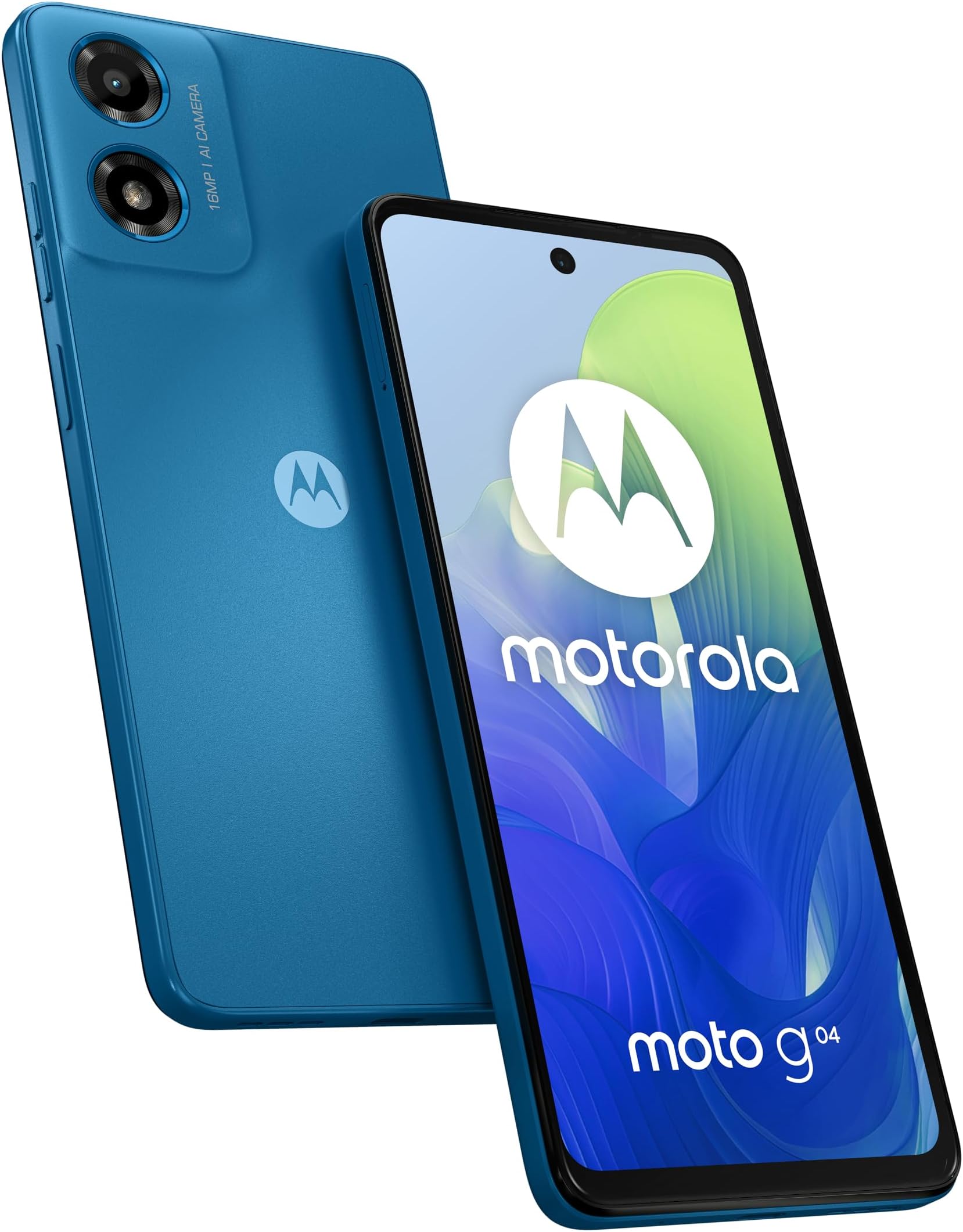 Motorola Moto G04 4/64GB Dual SIM – Smartphone 6.56'' HD+ 90Hz, Fotocamera 16MP, Batteria 5000 MAh Ricarica 15W, Android 14, Cover Inclusa, Colore Satin Blue - 4