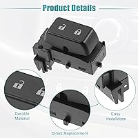 Vista 5 de ACROPIX Interruptor de bloqueo de puerta de automóvil de repuesto para Chevy Silverado 1500 - Paquete de 1 negro