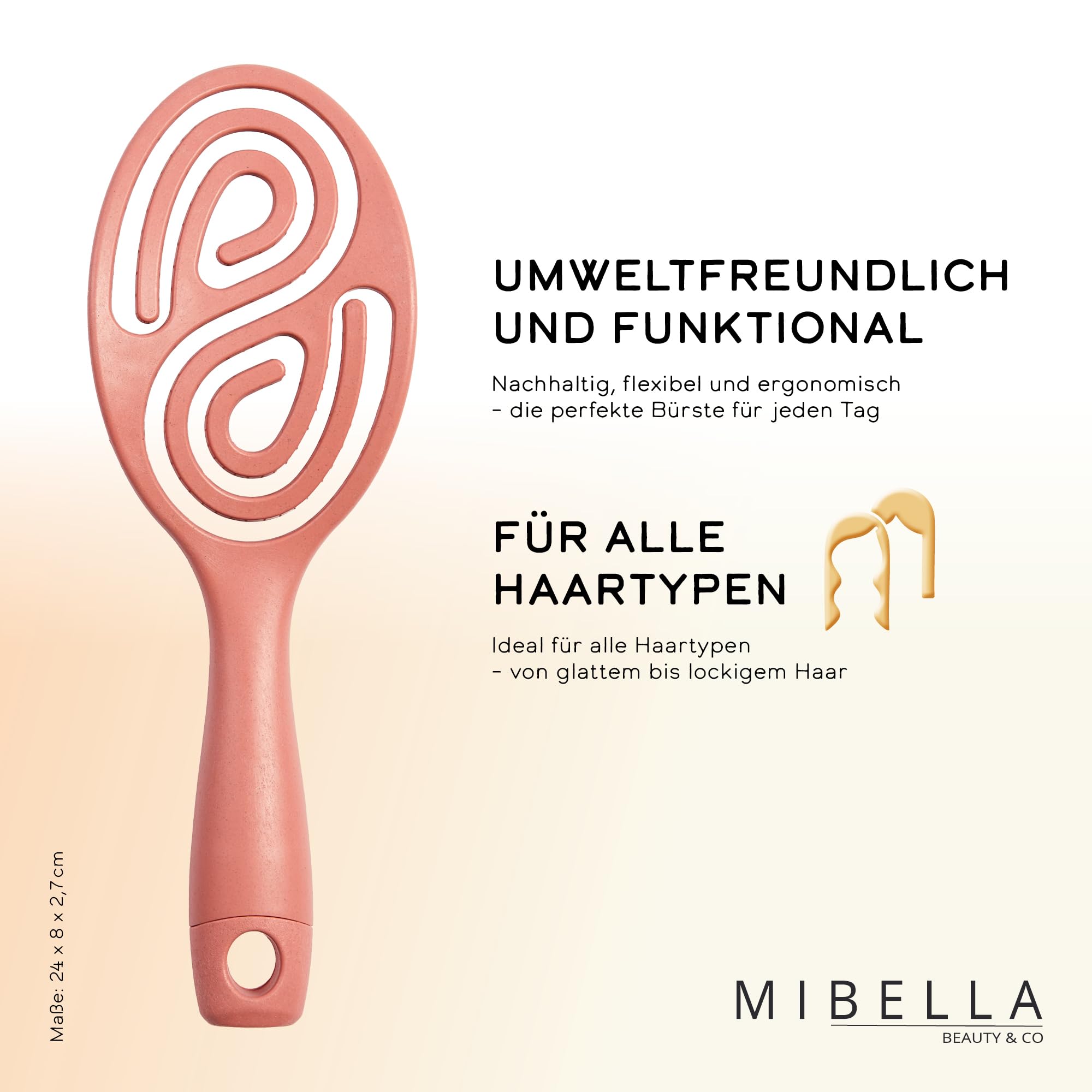 MIBELLA BEAUTY & CO Hair Brush without Pulling for Men and Women - Image 2