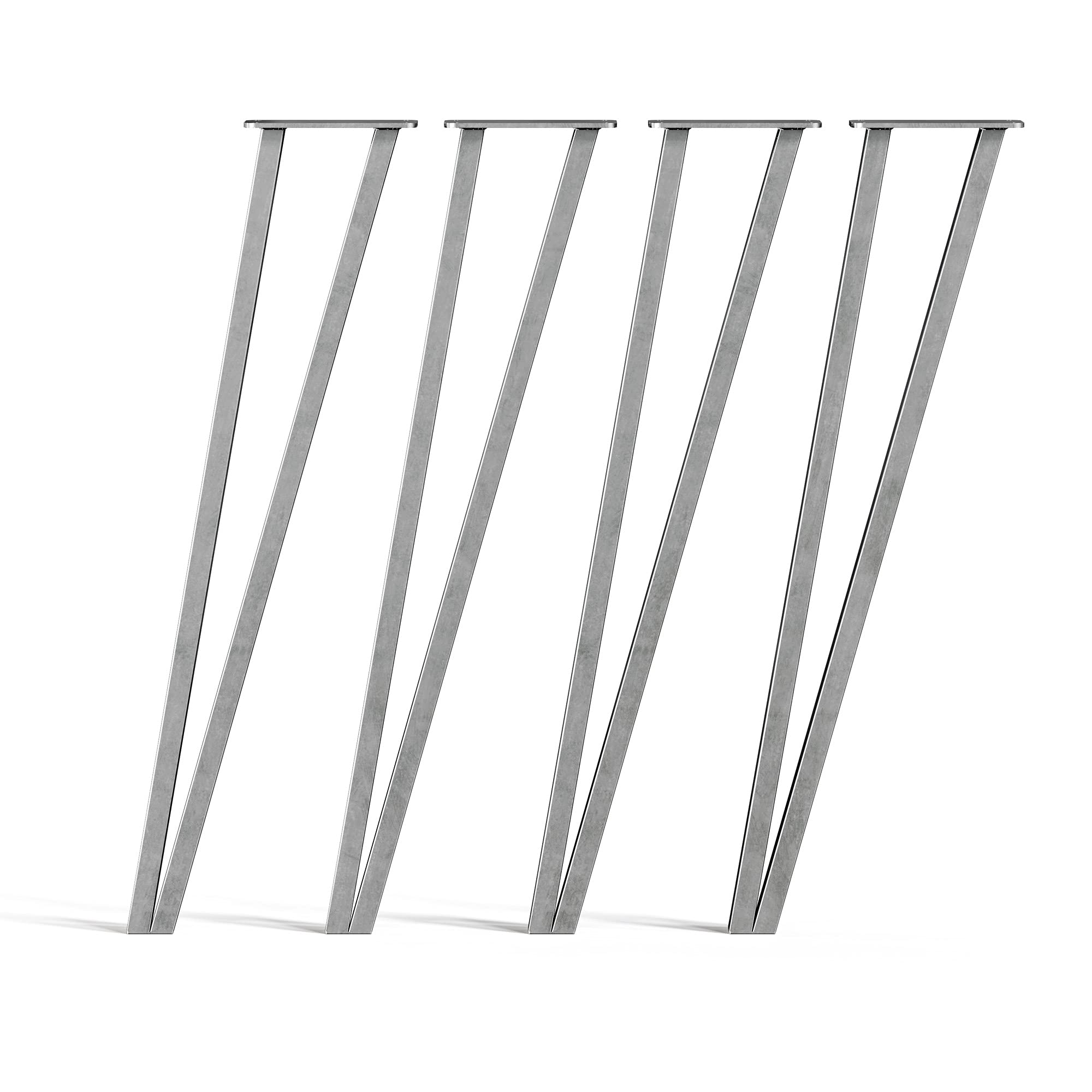[HLC] 4 x Box Hairpin Table Legs - Modern Industrial Legs - Table Height [28"/71cm,Clear]