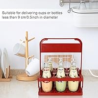 Vista 6 de Grubhub - Portabidoras de bebidas de plástico con asa, 3 unidades, plegable, de plástico, para 6 tazas, reutilizable, para entrega de botellas