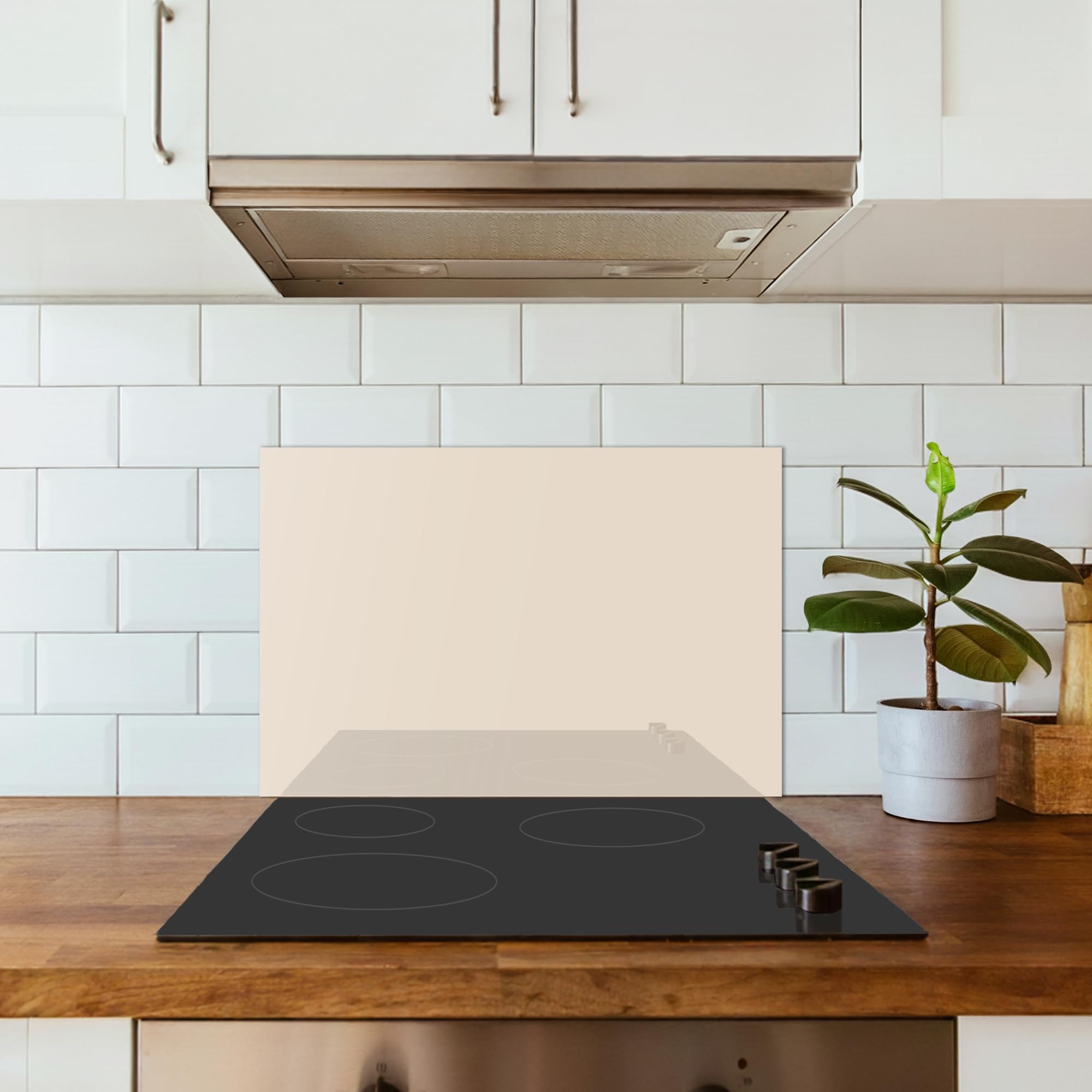 KitchenYeah© Antisalpicaduras Cocina 40x60 cm Adhesivo Salpicadero Protector Salpicaduras Sink Splash Guard Luz - Beige - Color - Sólido