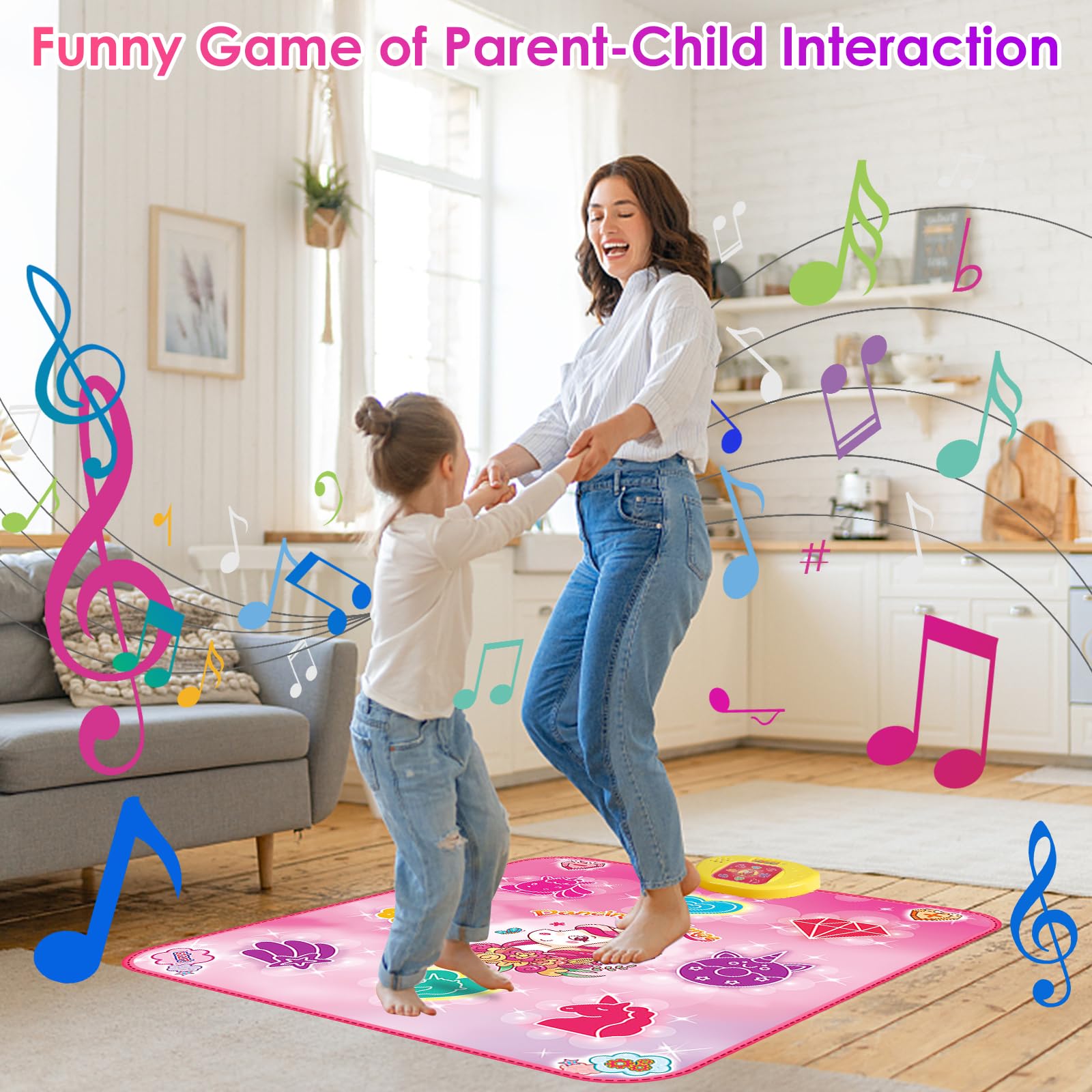ZWOOS Tappetino da Ballo per Bambini da 3 a 12+ Anni, Tappetini da Ballo Bambina Giocattolo, Elettronico Tappeto Musicale Regalo Bambina 3 4 5 6 7 8 9 10 Anni per Natale e Compleanni